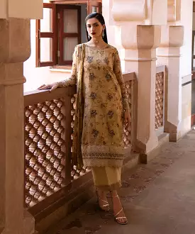 3 Piece - Embroidered Chiffon Suit