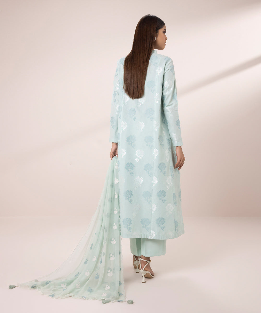 3 Piece - Embroidered Jacquard Suit