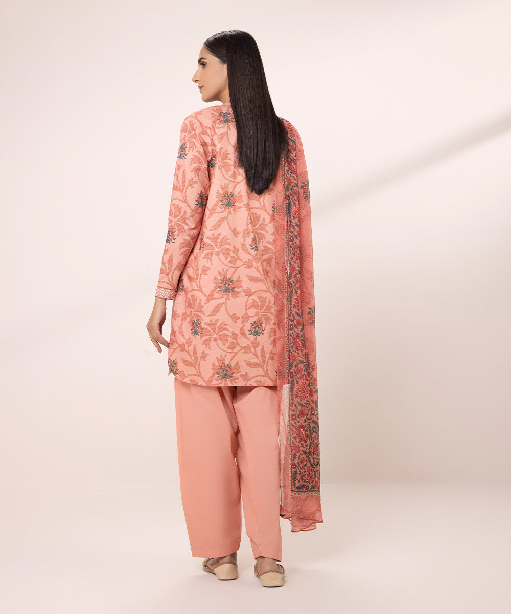 3 Piece - Printed Zari Lawn Suit