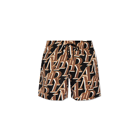 AMIRI STACKED PRINT SWIM TRUNKS - BLACK