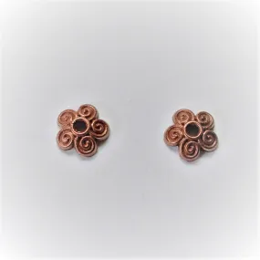 Antique Copper 5-Petal Swirl Bead Cap 6.5x2mm (100 pcs)