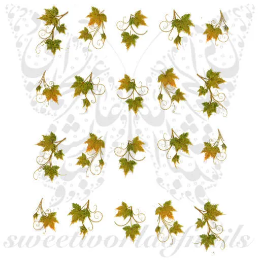 Autumn leaves Nail Art Water Decals