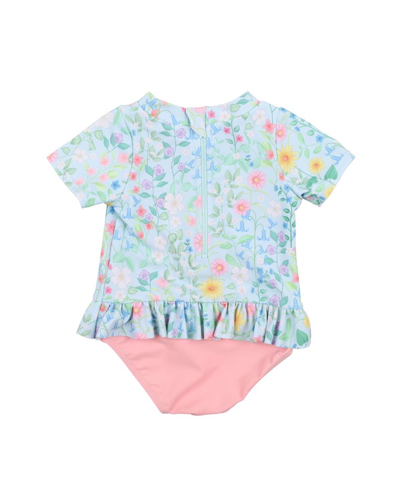 Bebe Swim Kelsey SS Rash Top Sunsuit