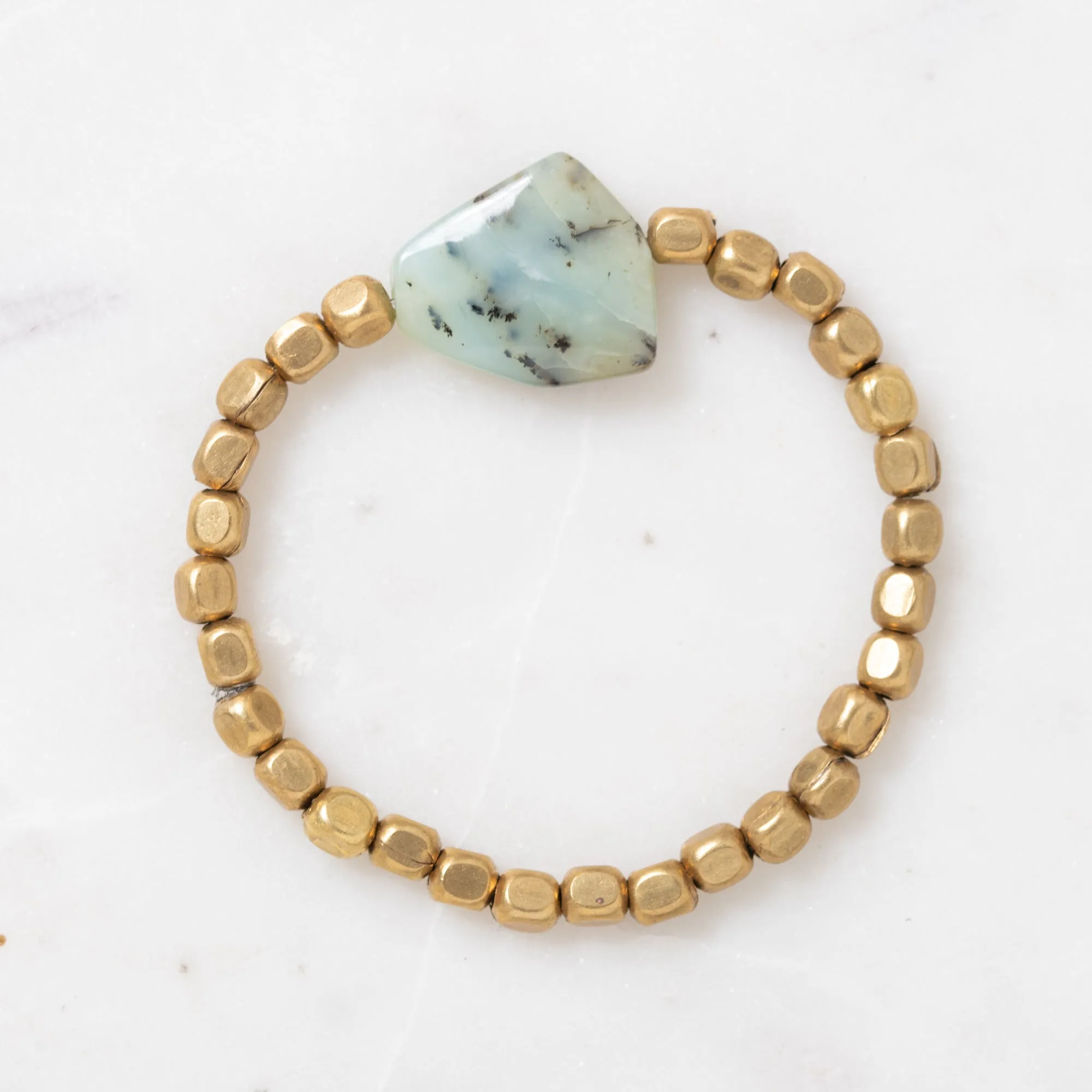 Brass and Agate Pendant Bloom Bracelet