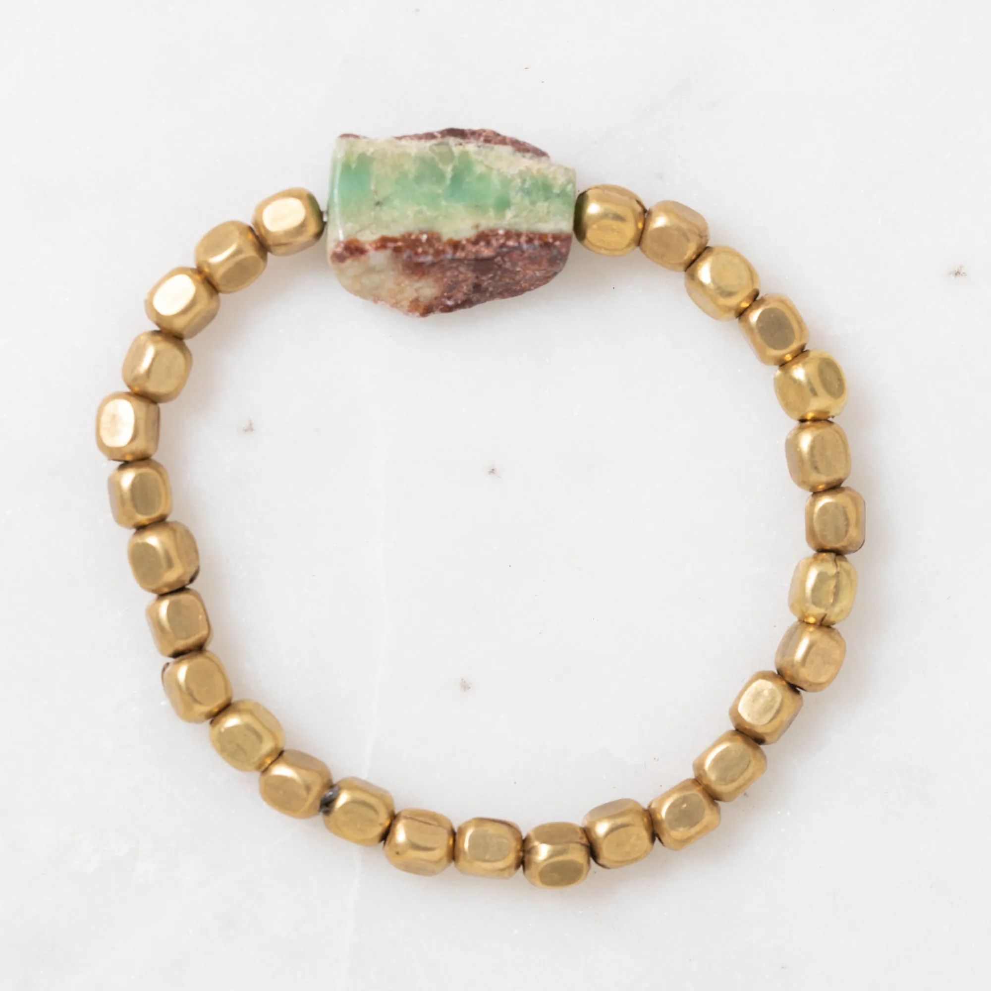 Brass and Agate Pendant Bloom Bracelet