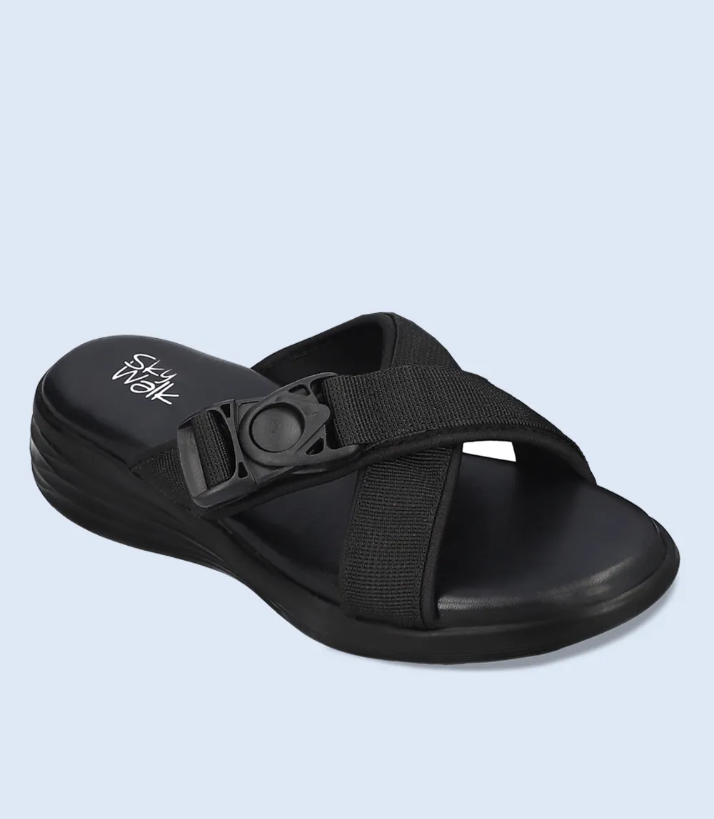 BW7663-BLACK-Women Comfort Slipper