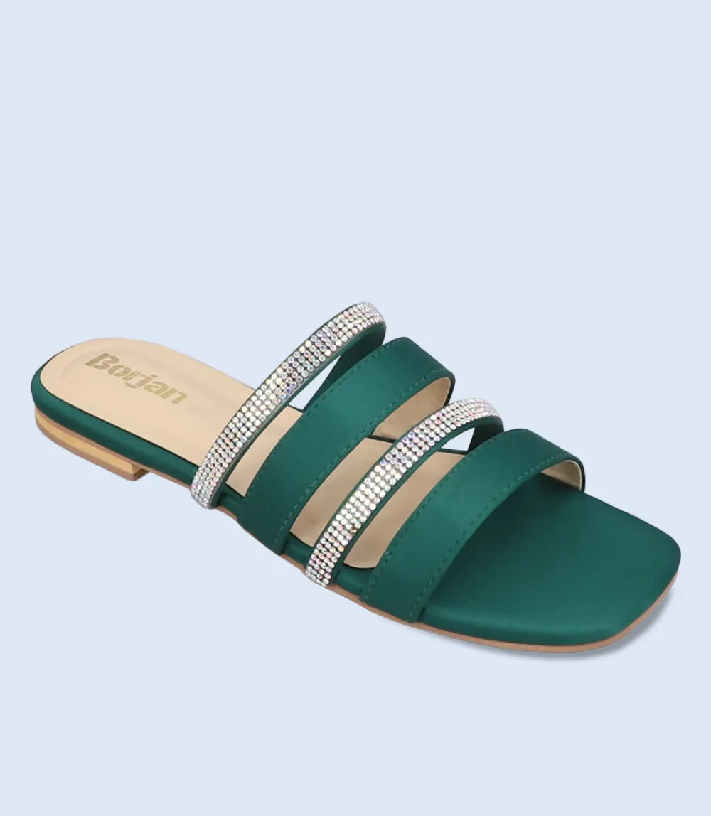 BW9628-Bottlegreen-Women Formal Slippers