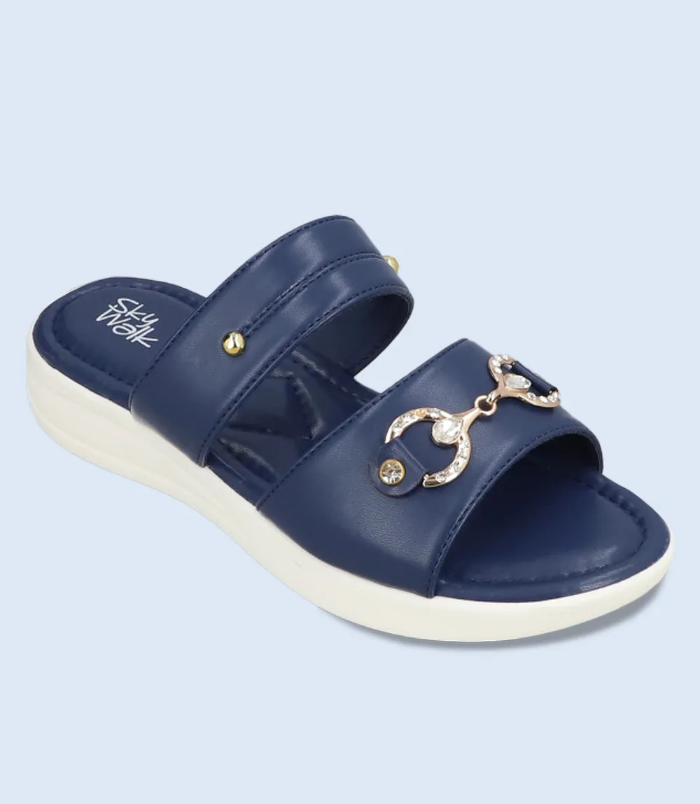 BW9631-NAVY-Women Comfort Slipper