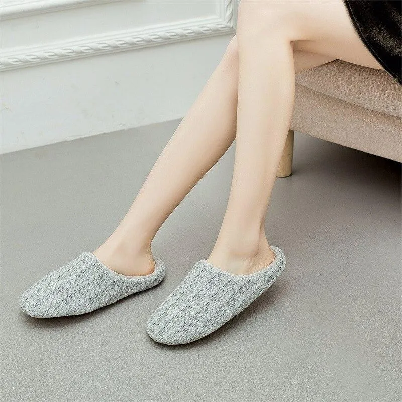 Cashmere Japanese Unisex Short Plush Cotton Non-Slip Bedroom Home Slippers