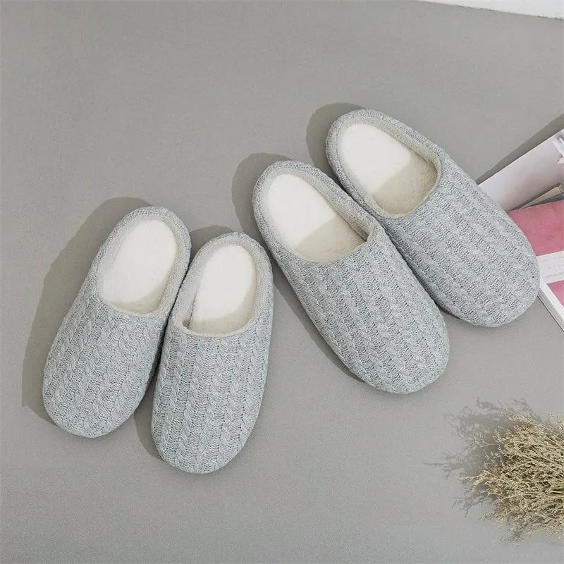 Cashmere Japanese Unisex Short Plush Cotton Non-Slip Bedroom Home Slippers