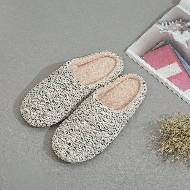 Cashmere Japanese Unisex Short Plush Cotton Non-Slip Bedroom Home Slippers