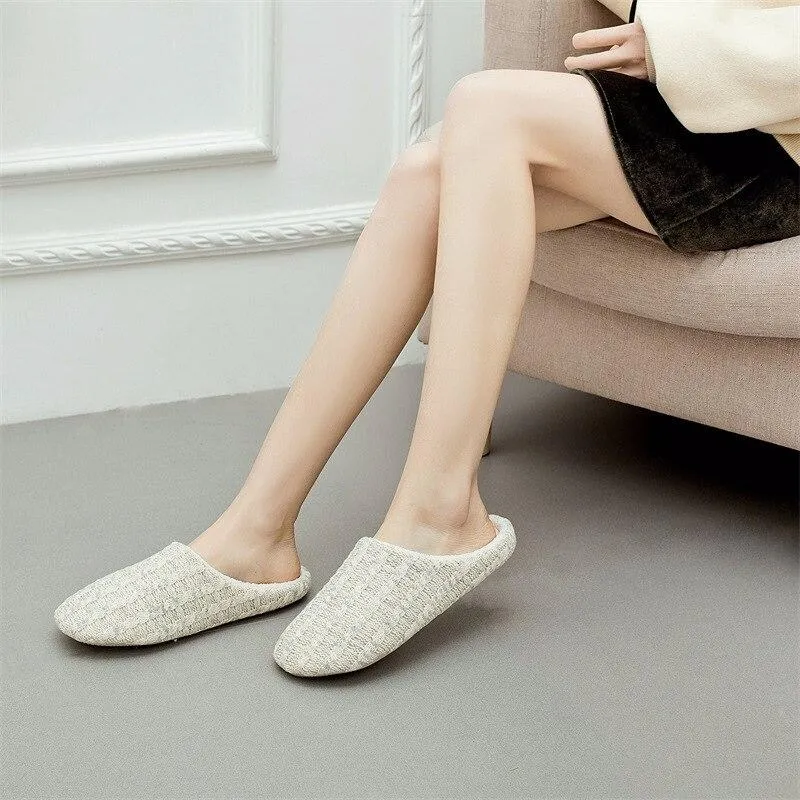 Cashmere Japanese Unisex Short Plush Cotton Non-Slip Bedroom Home Slippers