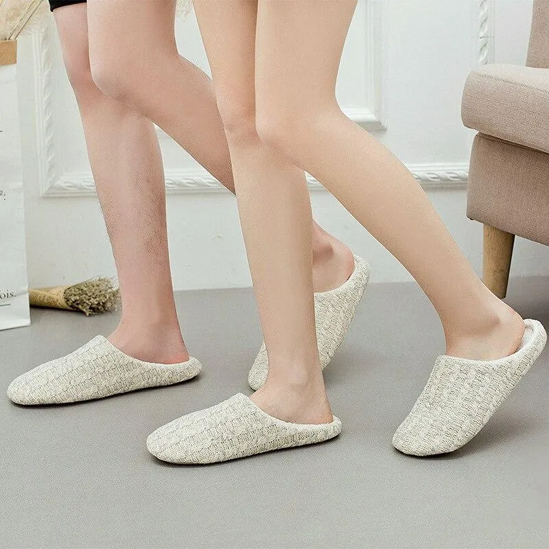 Cashmere Japanese Unisex Short Plush Cotton Non-Slip Bedroom Home Slippers