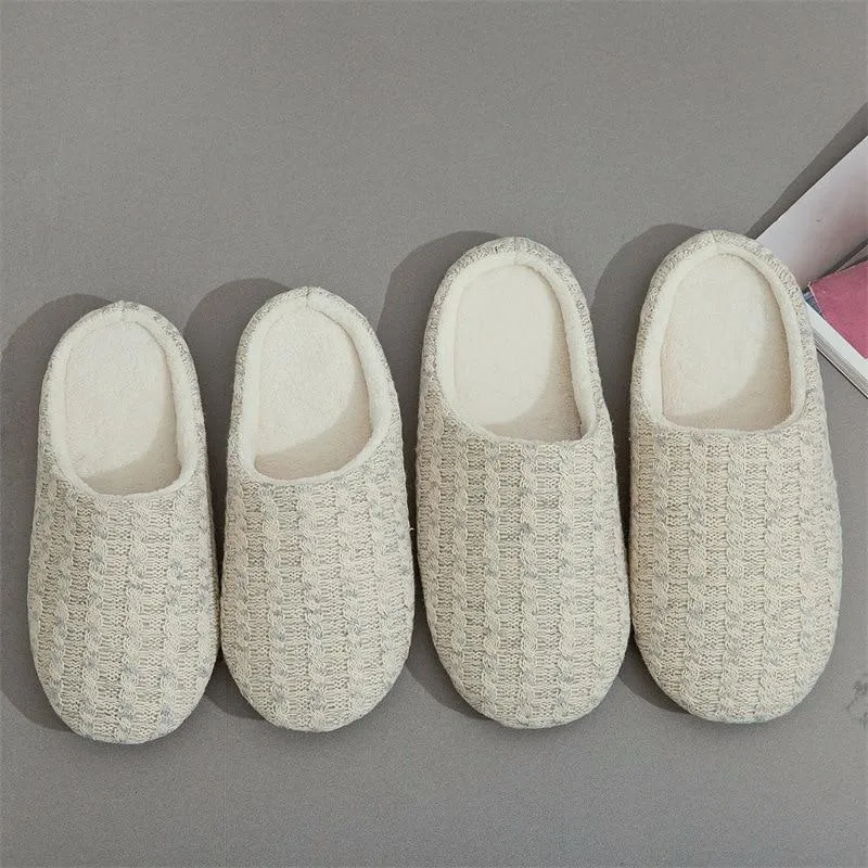 Cashmere Japanese Unisex Short Plush Cotton Non-Slip Bedroom Home Slippers