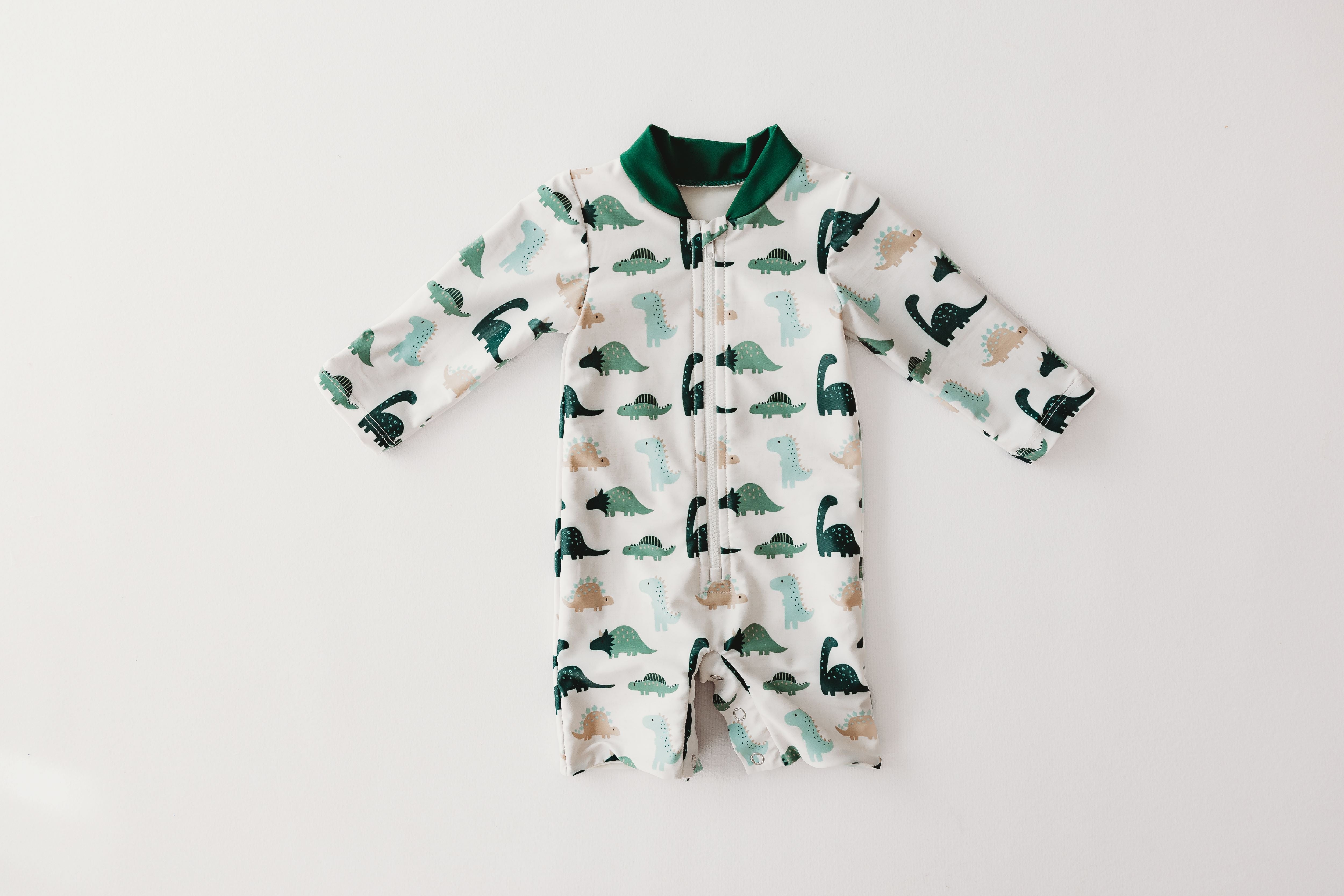 Child of Mine L/S Swim Zippy - Dino Stomp