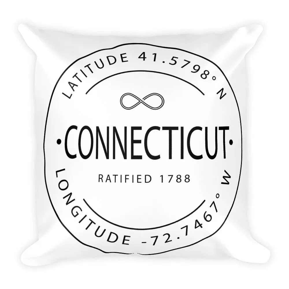 Connecticut - Throw Pillow - Latitude & Longitude