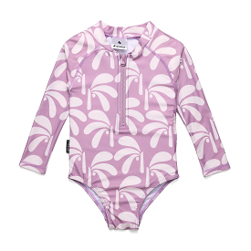 Cry Wolf Long Sleeve Swimsuit Lilac Palms