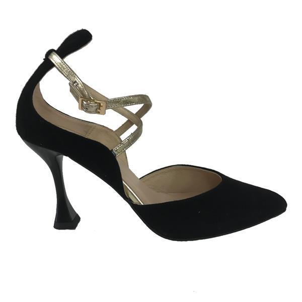 EMIS Black and Gold Heeled Shoe