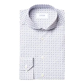 Eton - Super Slim Fit Shirt in White & Navy Details