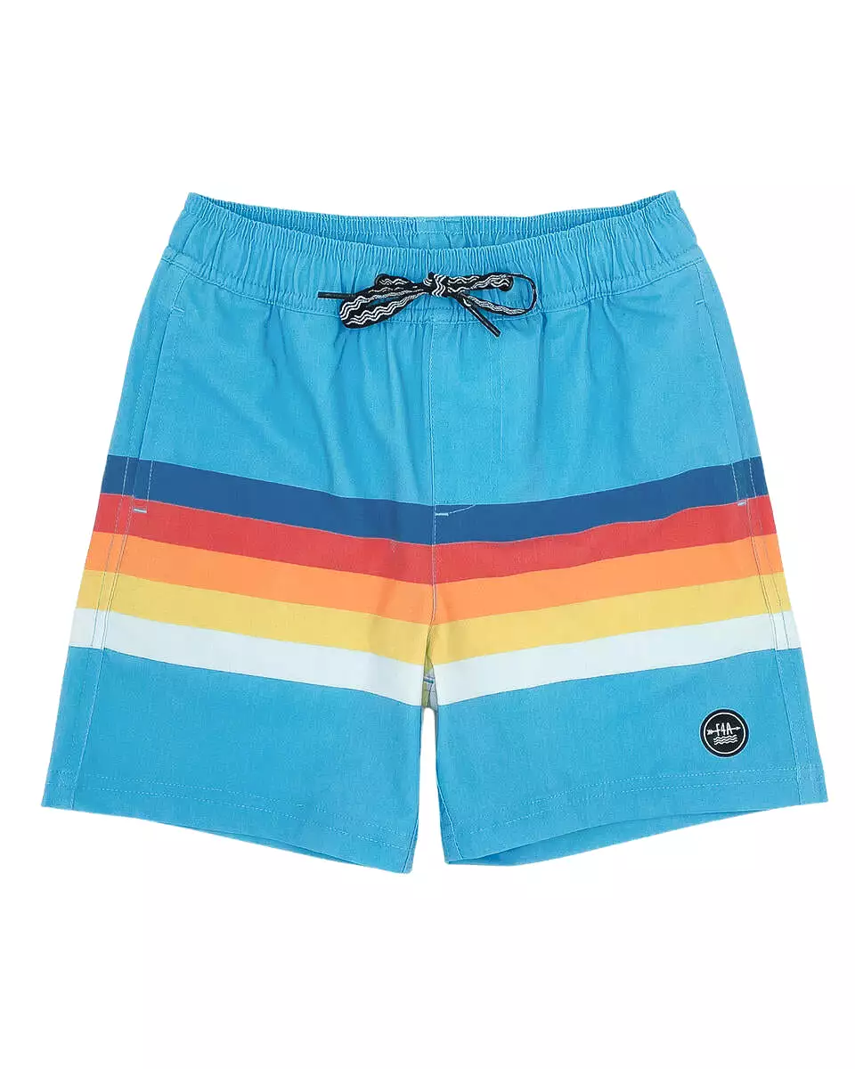 Feather 4 Arrow Vintage Stripe Volley Trunk - Blue Grotto