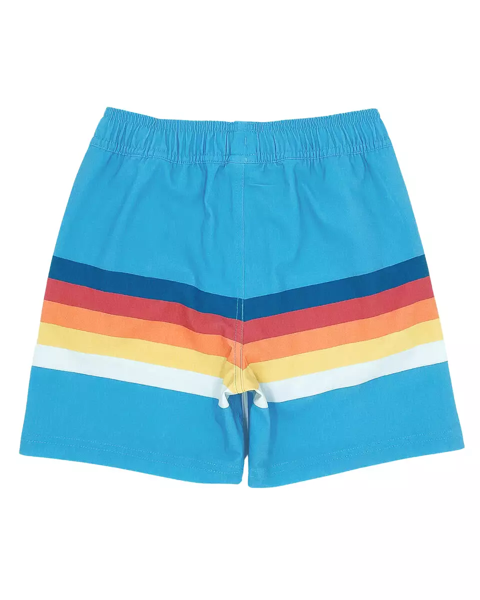 Feather 4 Arrow Vintage Stripe Volley Trunk - Blue Grotto