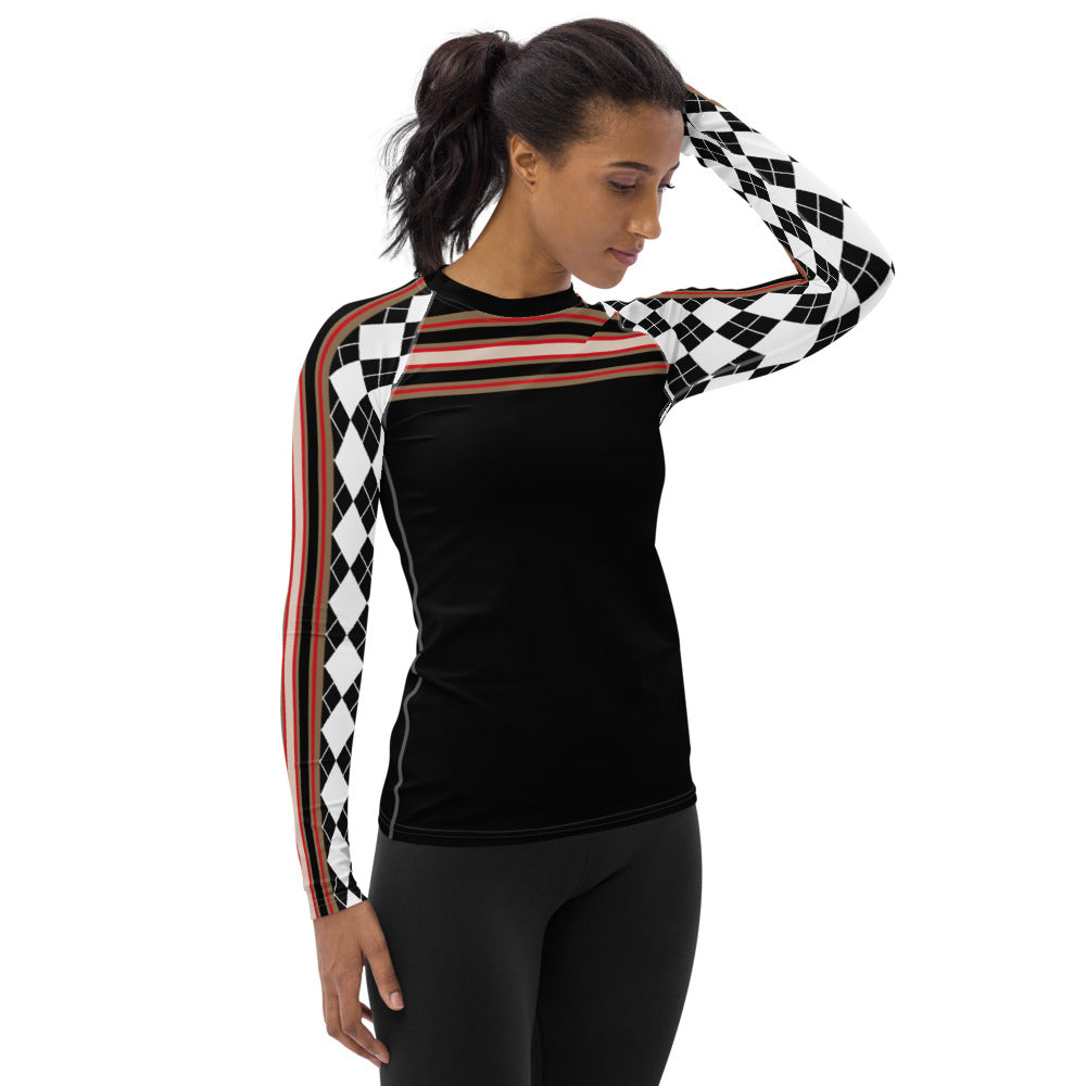 Gold Line Black Fashion Rashguard Top