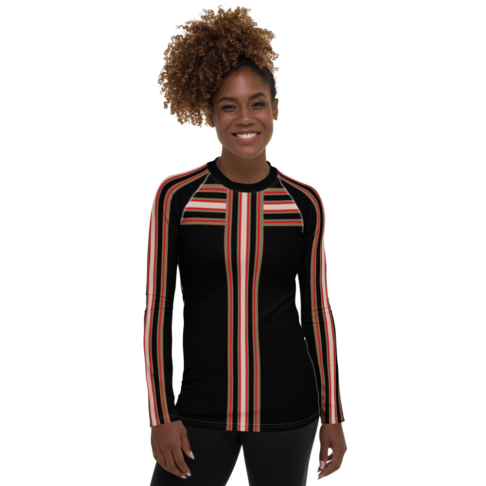 Gold Line Black Fashion Rashguard Top