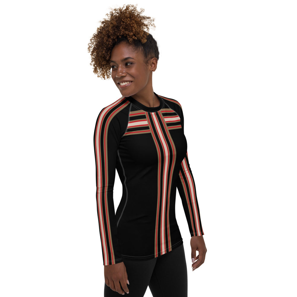 Gold Line Black Fashion Rashguard Top