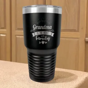 Grandma Is The Heart Of The Family Personalized Stainless Steel Tumbler