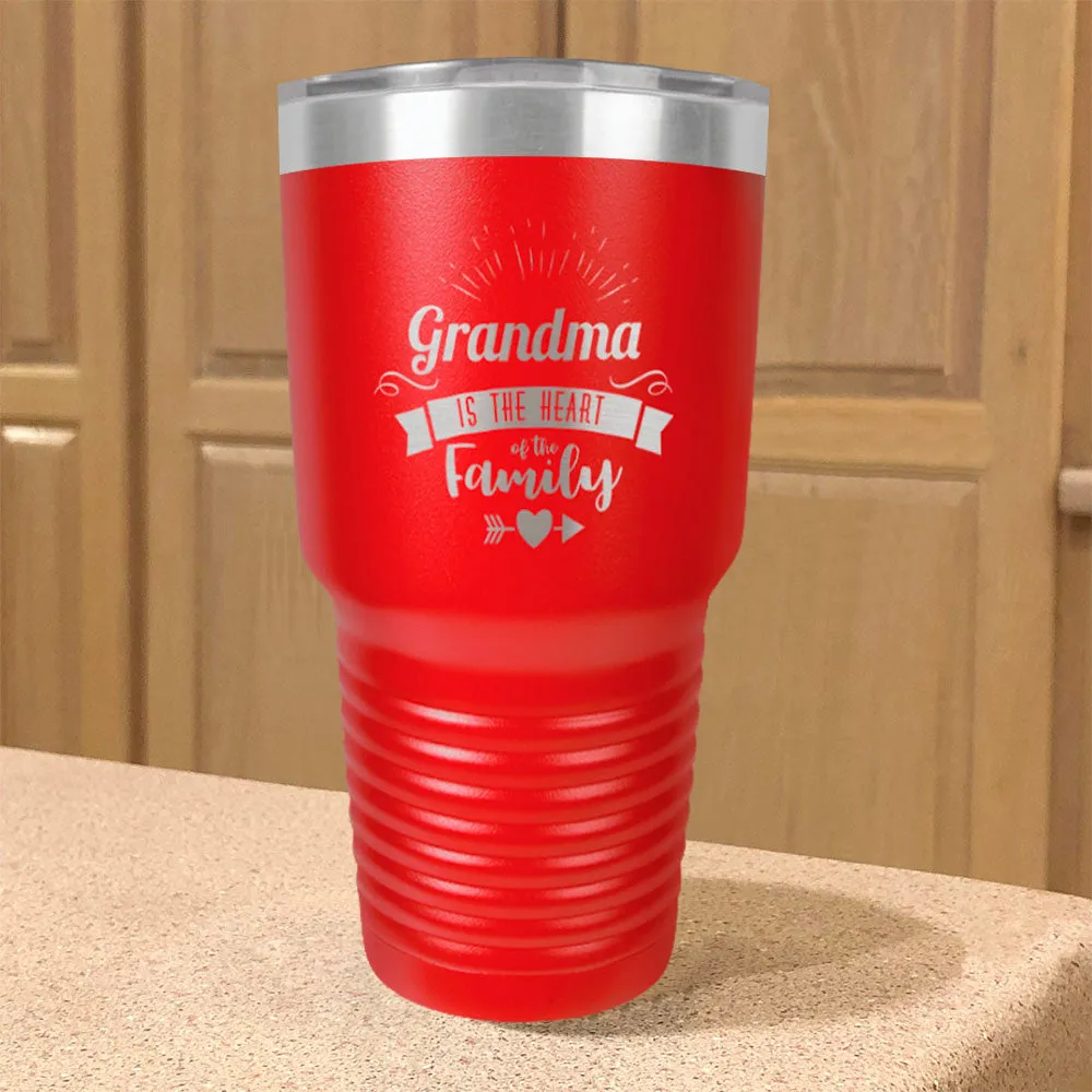 Grandma Is The Heart Of The Family Personalized Stainless Steel Tumbler