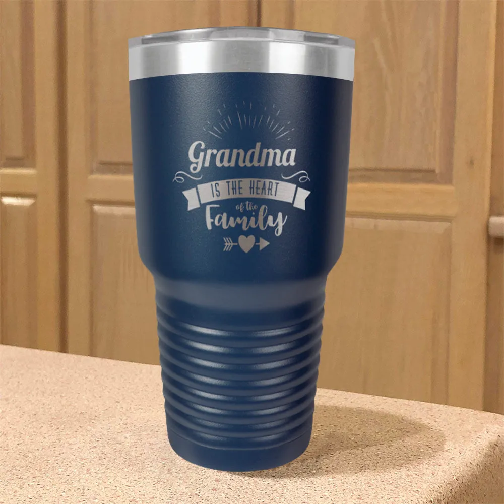 Grandma Is The Heart Of The Family Personalized Stainless Steel Tumbler