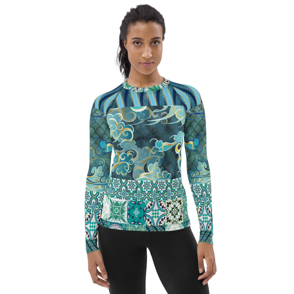 Green Meknes Fashion Rashguard Top