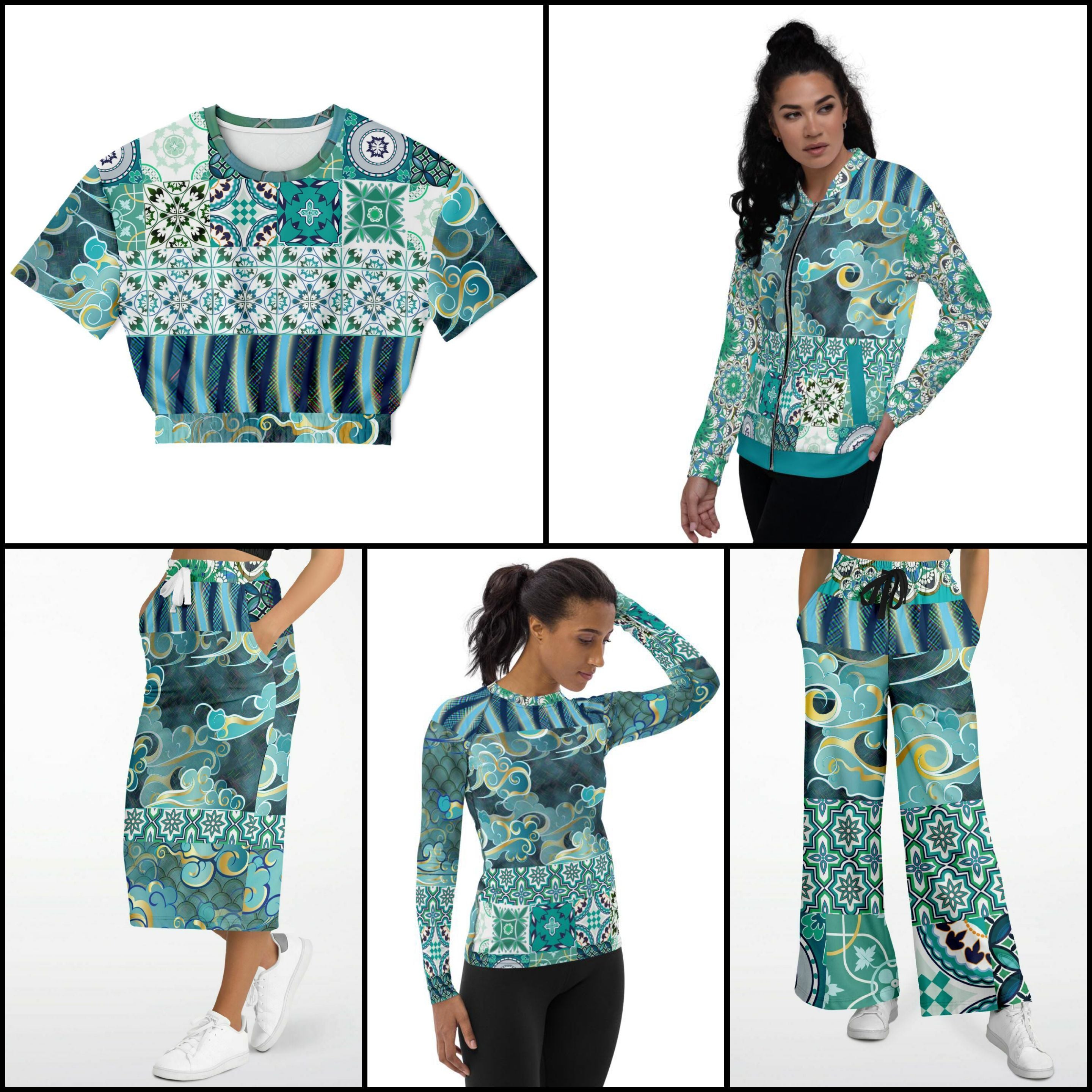 Green Meknes Fashion Rashguard Top