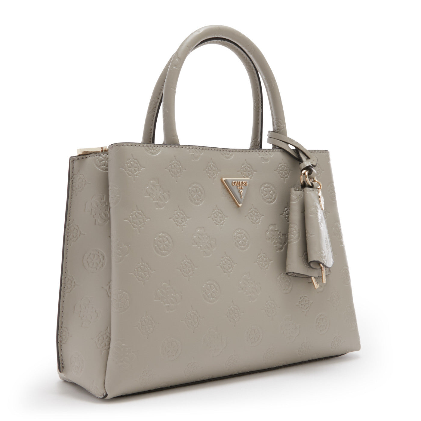 GUESS Jena Luxury Logo Satchel Taupe