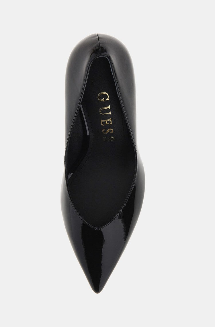 GUESS Leather Patent Court Shoe Black