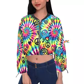 Happy Vibes Rave Chiffon Cropped Jacket