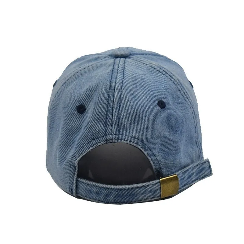 Hip Hop Summer Unisex Hole Worn Denim Snapback Baseball cap with Visor