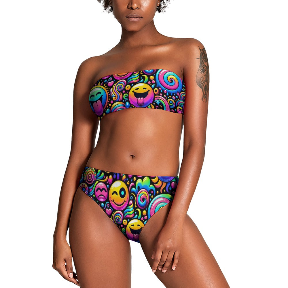 Hyper Groove Tube Top Rave Bikini