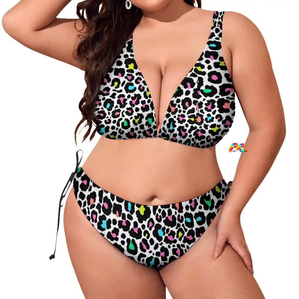 Leopard Two Piece Plus Size Bikini