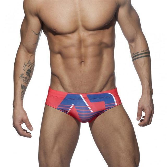 Letter Print Men Swim Briefs