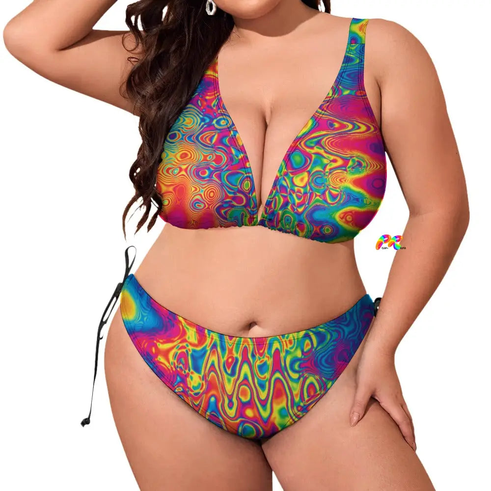 Liquid Splatter Plus Size Bikini