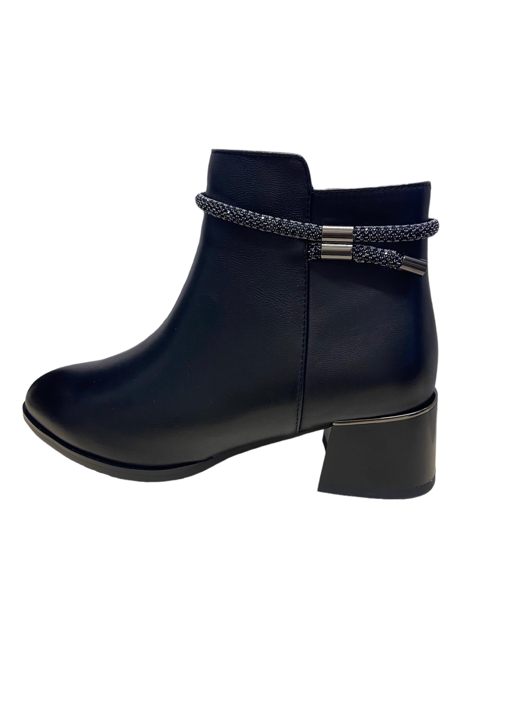 LORETTA VITALE Leather Ankle Boot Black