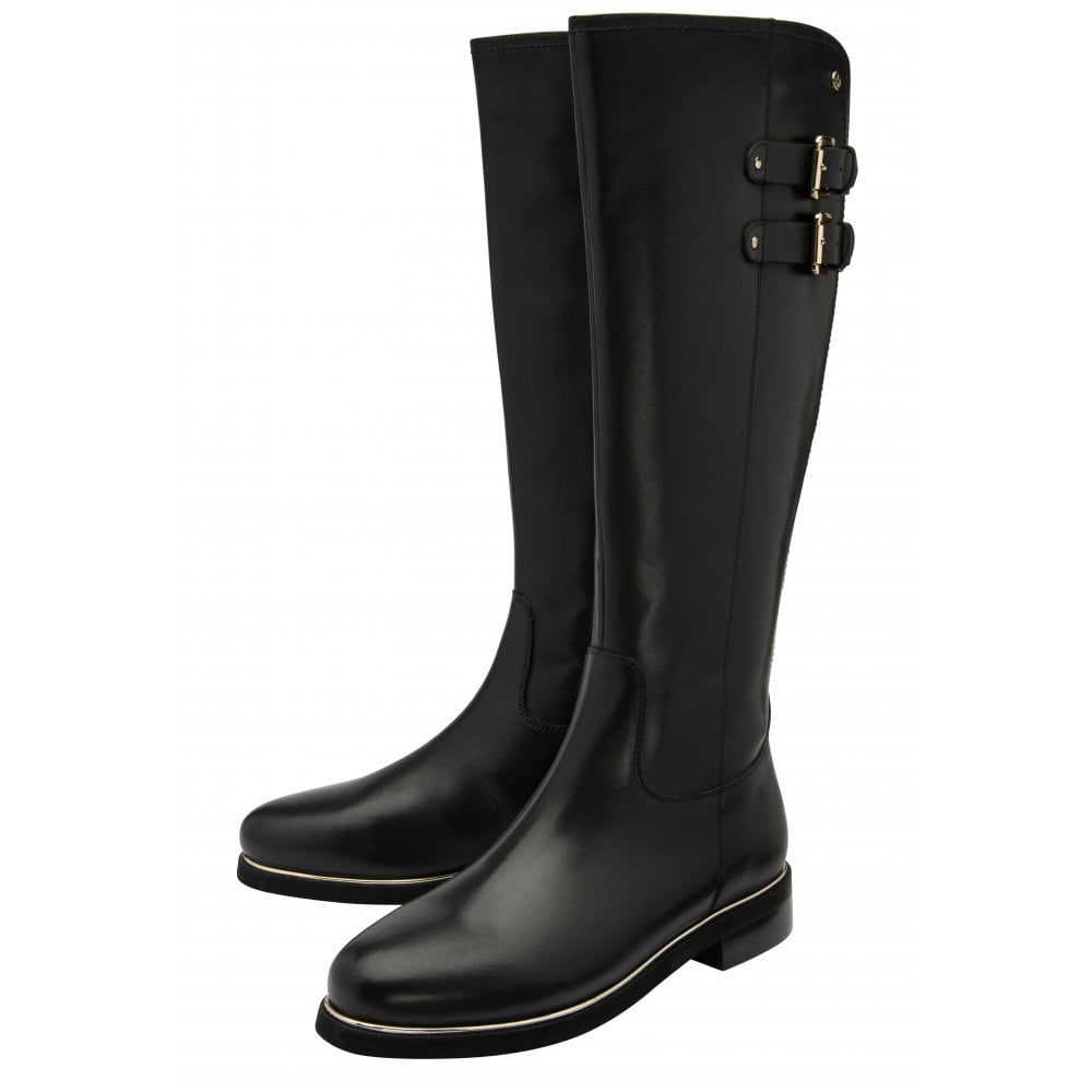 Lotus  Leather Caroline Black Knee High Boot