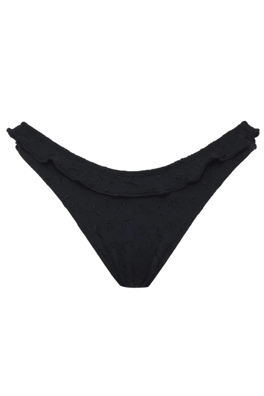 Lucia Black Eyelet Cheeky Bikini Bottom