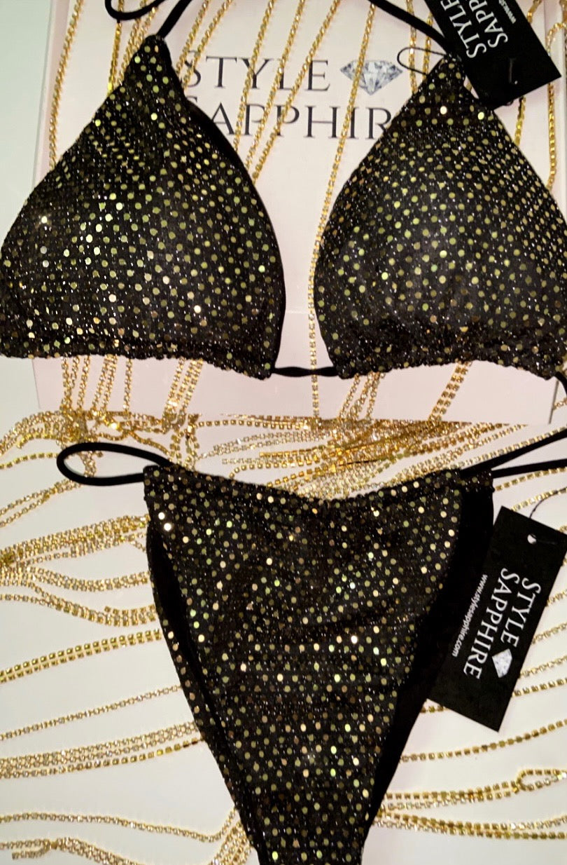 Macy Black Sequin Bikini