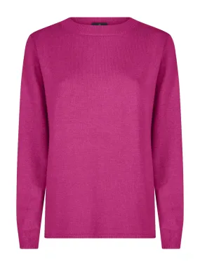 Maglia girocollo in filato Winter Basic - Fuchsia Purple