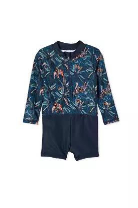 Milky Tiger Palm L/S Swimsuit