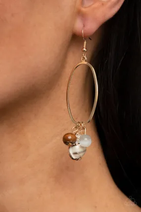 Paparazzi Accessories - Golden Grotto - White Earrings