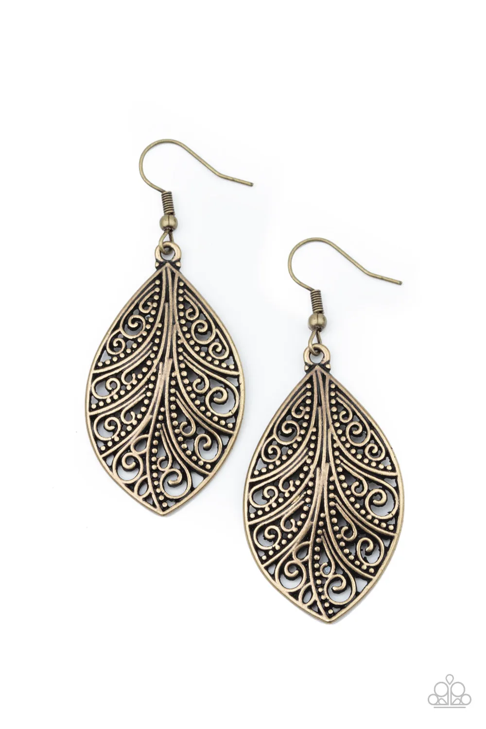 Paparazzi Accessories - One Vine Day - Brass Earrings