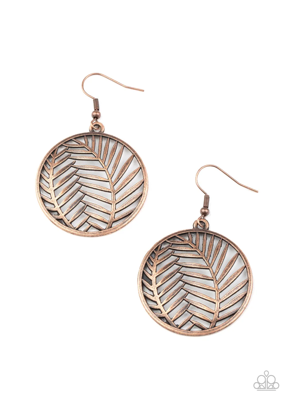 Paparazzi Accessories -  Palm Perfection - Copper Earrings